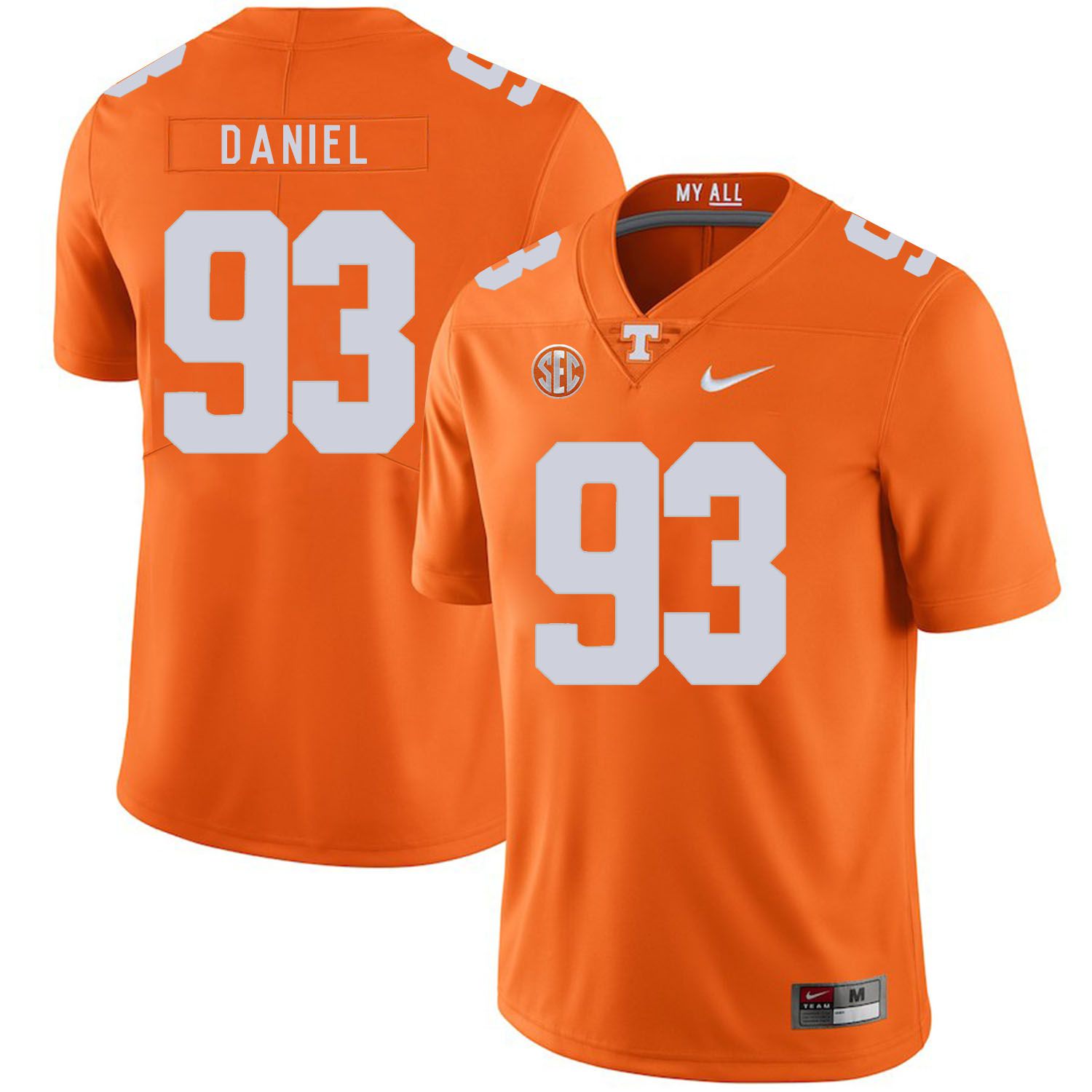 Men Tennessee Volunteers #93 Daniel Orange Customized NCAA Jerseys